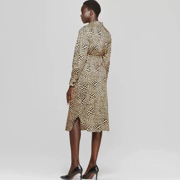 Who What Wear Leopard Print Belted Shirt Dress NWT XXL! - Picture 2 of 3